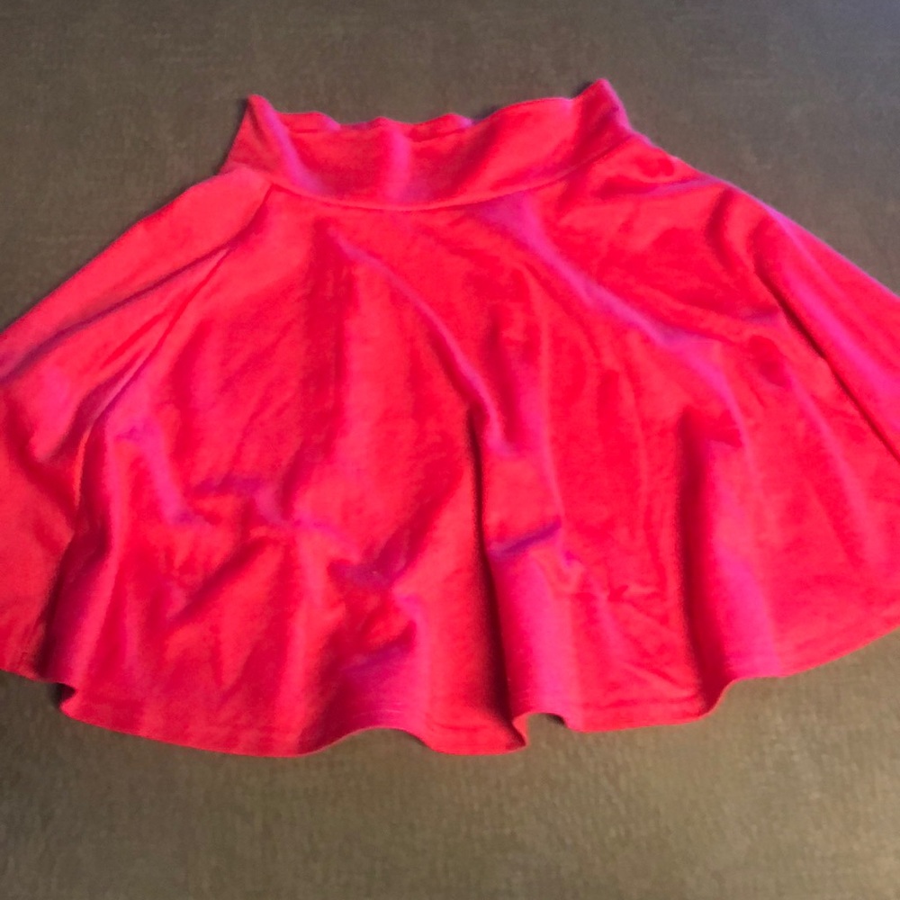 Pink high waisted skater skirt